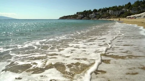 Waves and the beach Stock Footage 81043712