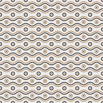 Waves and circles pattern vector Illustrazione stock