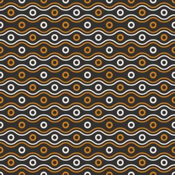 Waves and circles pattern vector Illustrazione stock