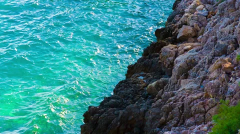Waves and Cliff. Calm. HD 1080. Stock-Footage 39874806