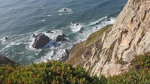 Waves and Cliffs Stock Footage 40342093