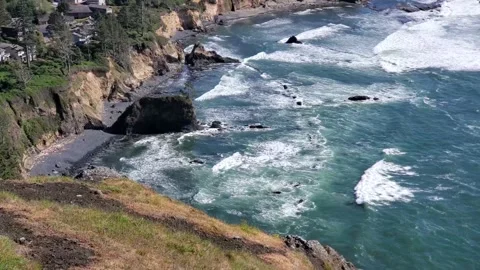Waves and Cliffs Stock Footage 153930743