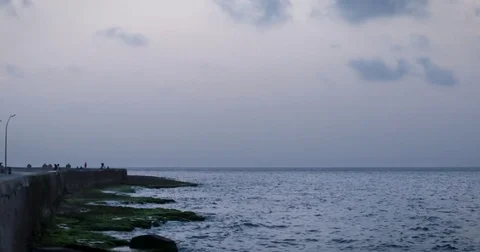 Waves and clouds in Havana, Cuba Video stock 78680284