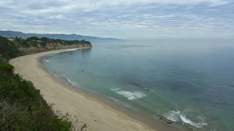 Waves And Clouds At Point Dume State Beach In Malibu California HD Stock Footage