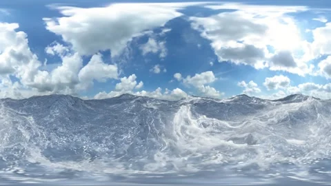 Waves and cloudy sky backgeound Stock Footage 267047489