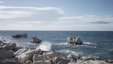Waves and coast Stock Footage 89700311