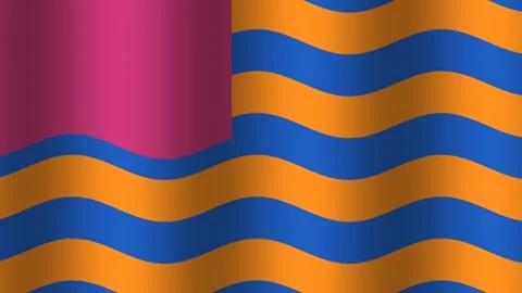 Waves and colors in a vibrant flag design Stock Footage 338322898