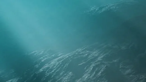Waves and currents under water in a ocean scene during daytime Stock Footage 344553959
