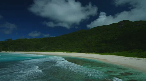 Waves and deserted sandy beach Stock Footage 39640281