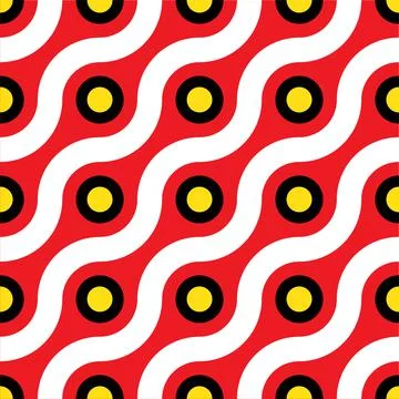 Waves and dots ogee seamless vector pattern Stock Illustration