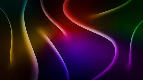 Waves and dunes, dark red pink yellow turquoise green abstract background Illustrazione stock