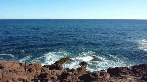 Waves and Esterel massif Video stock 708962