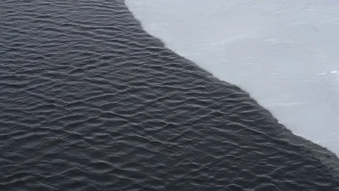 Waves and Ice Stock Footage 124592233