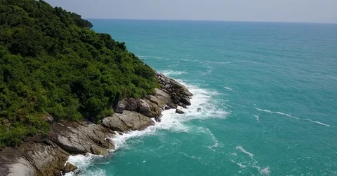 The waves and the island Stock Footage 78573738