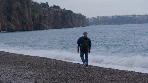 Waves and man Stock Footage 228800861