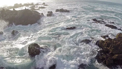 Waves and ocean aerials Stock Footage 34459169