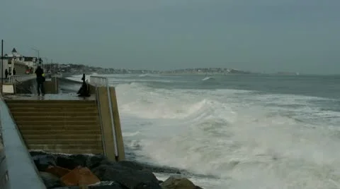 Waves and Photographer Stock-Footage 22021222