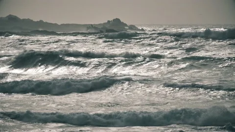 Waves and rock in the Atlantic ocean Stock Footage 131245178
