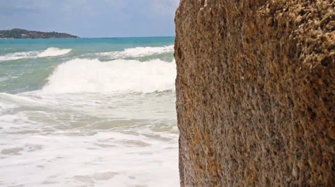 Waves and rock Stock-Footage 36335955
