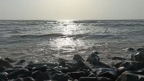 Waves And Rocks And Surf At Ocean Beach Video Video stock 276705650