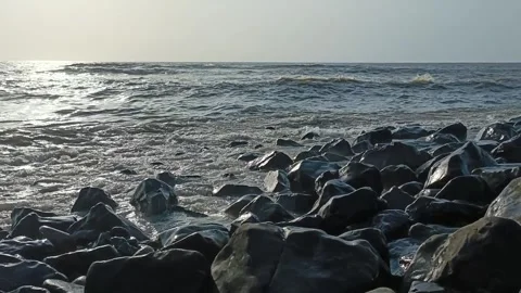 Waves And Rocks And Surf At Ocean Beach Video Video stock 276705654