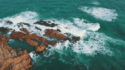Waves and rocks on the coast Stock-Footage 235406068