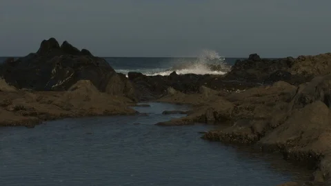 Waves and rocks, Lanzarote Stock Footage 89663583