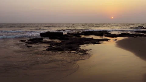 Waves and rocks on ocean beach Stock Footage 209120296