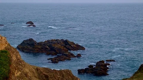Waves and rocks in ocean Oregon Coast Stock Footage 82040400