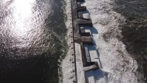 Waves and rough surf along Porto's Atlantic Coast Video stock 171799564