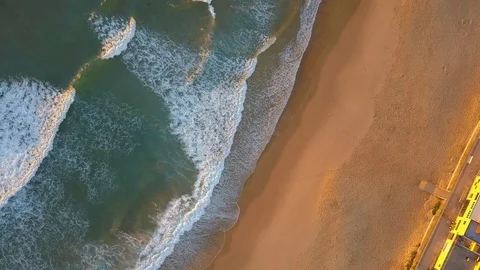 Waves and Sand Aerial Stock-Footage 86182619
