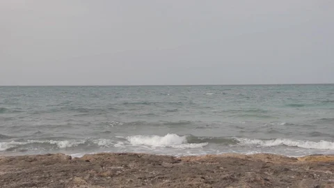 Waves and sea on a windy day Stock Footage 127871053