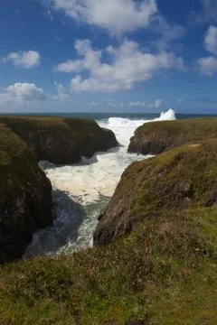 Waves and seashore channel Stock Photos
