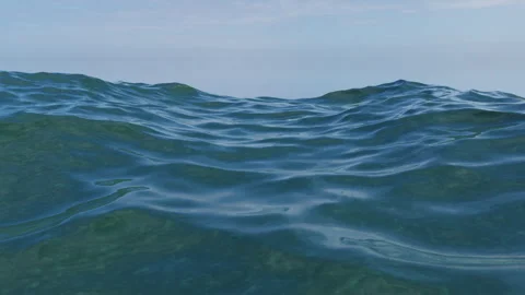Waves and sky, CG Stock Footage 247447950