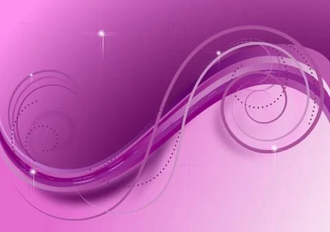 Waves and spirals in the violet background Stock Illustration