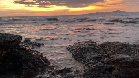 Waves and stotes Stock Footage 165707258