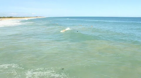 Waves and Surfers Stock Footage 610720