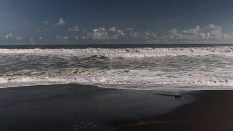 Waves and Swash Breaking on a Black Sand Beach. Jaco, Costa Rica. Stock-Footage 243386553
