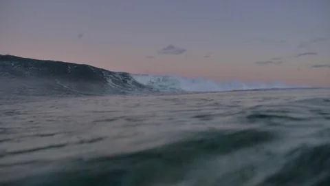 Waves Approaching Shore At Sunset 2 Stock Footage 79733903