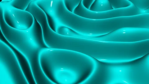 Waves of Aqua Enamel Paint, Background, Reflection, Exclusive, 3D Render Stock Footage 269045417