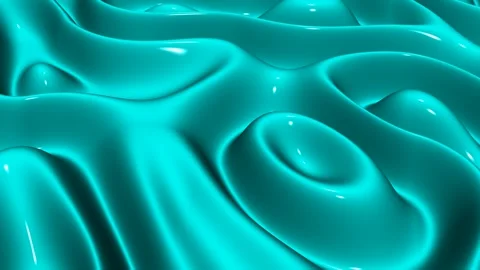 Waves of Aqua Enamel Paint, Background, Exclusive, 3D Render, Reflection Stock Footage 269045466