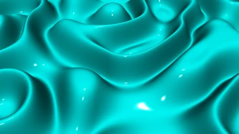Waves of Aqua Enamel Paint, Background, 3D Render, Reflection, Exclusive Stock Footage 269045470