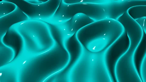 Waves of Aqua Paint, Exclusive, Background, 3D Render, Reflection Stock Footage 269045346