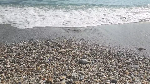 Waves are beating the shore on the beach on the sea Stock-Footage 140456664