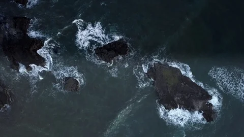 Waves are breaking on rocky shore Stock Footage 117054064