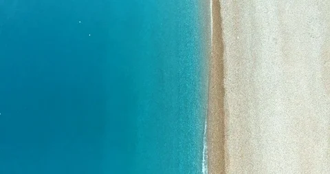 Waves are Hitting on the Beach Landscape Drone Shot Video stock 119452507