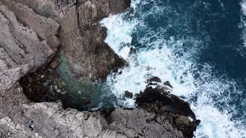 Waves are splashing the seashore. Adriatic, Mediterranean sea Stock Footage 303957426
