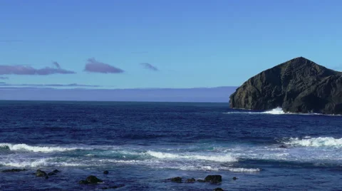Waves Atlantic Ocean Breaking onto Rocks Stock Footage 46059545