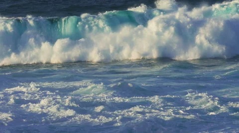 Waves Atlantic Ocean Breaking onto Rocks Stock Footage 46094703
