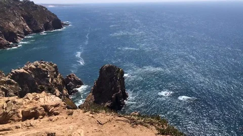 Waves of the Atlantic Ocean in Cabo da Roca, Portugal. Stock Footage 118087224